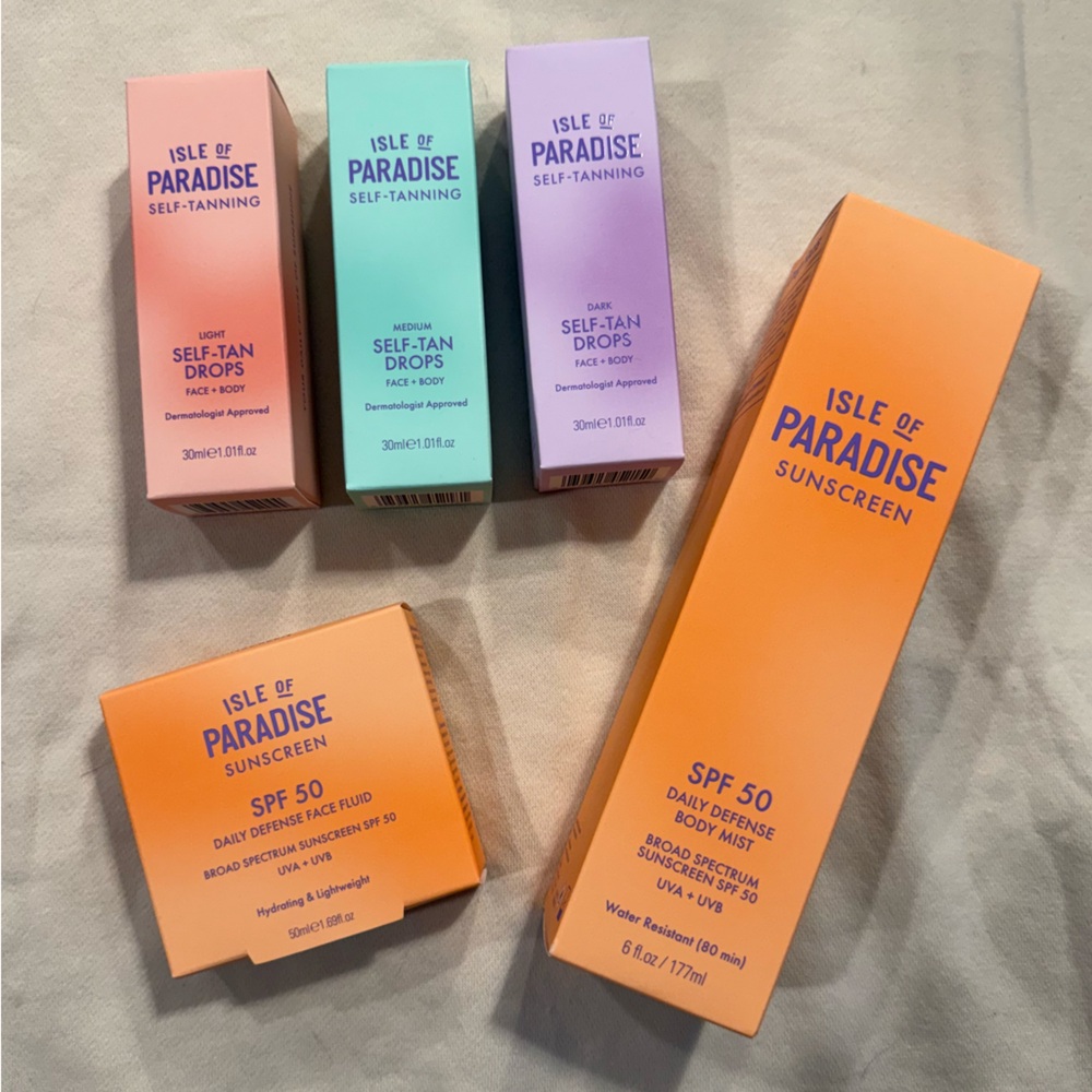 Isle of Paradise Sunscreen and Tanning Drops Bundle